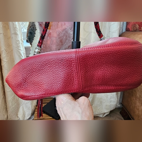 Brighton Barbados Shoulder Bag Woven Handles Silver Charms And Tassle - Picture 11 of 13